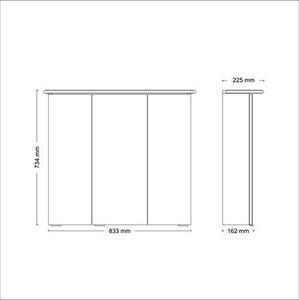 Zrcadlová skříňka do koupelny Lightedge 1L s LED osvětlením, vyrobená z MDF/dřeva, včetně zásuvky | Bílá, 68 cm
