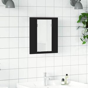 Zrcadlová skříňka do koupelny s LED osvětlením, černá, rozměry 40x12x45 cm, akryl, s RGB osvětlením, dvě police, USB port