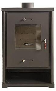 Krbová kamna A+ EKO 96175, antracitová barva, dřevěná, výkon 10,2 kW. Krbová kamna, kamna s dlouhým hořením, kamna do dílny, švédská kamna, kamna do chaty, topná kamna. Výška 79 cm, šířka 50 cm, hloubka 42 cm, hmotnost 64 kg