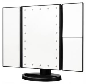 Kosmetické zrcadlo Humanas HS-ML04, sklopné, s LED osvětlením, barva černá
