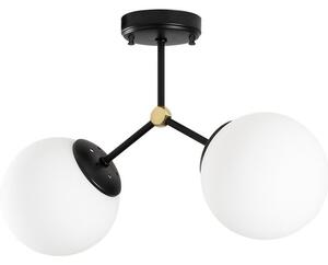 Černobílé stropní svítidlo se skleněným stínidlem 15x44 cm Damar – Opviq lights