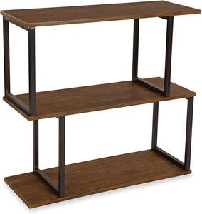 Regál Boston ve stylu průmyslového designu, knihovna, rozměry (v x š x h): 75 x 30 x 80 cm, materiál: dřevo a kov, barva: hnědá a černá