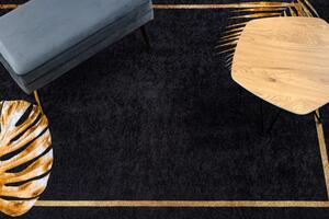 Makro Abra Kusový koberec pratelný MIRO 51518.805 Listí pogumovaný černý zlatý Rozměr: 80x150 cm