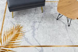Makro Abra Kusový koberec pratelný MIRO 51518.806 Listí protiskluzový šedý zlatý Rozměr: 80x150 cm