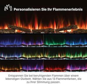 Sense 60" Elektrický krb – nástěnný krb – elektrický krb s topením – elektrický vložkový krb s LED efektem plamenů Optiflame – vestavěný topný ventilátor o výkonu 2 kW – součástí balení je dálkové ovládání a aplikace