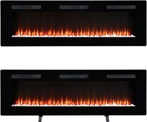 Sierra 60" Elektrický krb - Elektrický krb s topením a efektem plamene - Elektrický krb s LED efektem plamene Optiflame - Vhodný k instalaci, zavěšení nebo volně stojící - Ovládání pomocí aplikace
