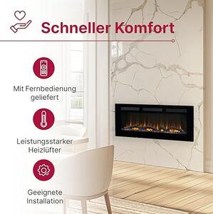 Sierra 60" Elektrický krb - Elektrický krb s topením a efektem plamene - Elektrický krb s LED efektem plamene Optiflame - Vhodný k instalaci, zavěšení nebo volně stojící - Ovládání pomocí aplikace