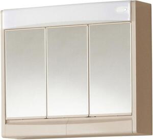 Zrcadlová skříňka Saphir s LED osvětlením, šířka 60 cm, plastová, barva Bahama Beige, včetně zásuvky