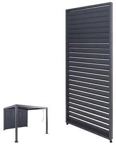 Lamelová stěna pro pergolu | Šířka x Výška 220x90 | Lamelový panel, boční stěna, modulární systém | Barva: antracit | Materiál: hliník