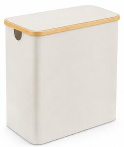 Koš na prádlo, objem 180+ l, s víkem, 3 odnímatelné tašky, látka/bambus, 75x58x40 cm, béžová/přírodní, Dekorino KP20260004