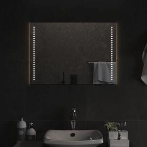 LED zrcadlo do koupelny s rámem z laku, rozměry 50x70 cm, stupeň krytí IP65, USB port, vodotěsné, vhodné do koupelen, jako kosmetické zrcadlo a pro líčení, lze použít i v předsíni