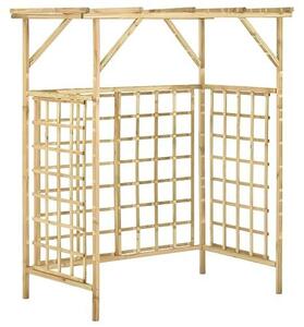 Pergola pro dvě kontejnery na odpad, vyrobená z borovicového dřeva, impregnovaná, vhodná do zahrady, na terasu nebo venkovní prostor