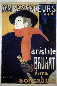 Toulouse-Lautrec, Henri de - Obrazová reprodukce Poster for Aristide Bruant, (26.7 x 40 cm)