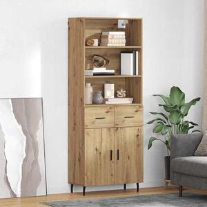 Vysoká komoda s zásuvkami, Imitace "Artisan Oak", rozměry 69,5 x 34 x 180 cm. Komoda do obývacího pokoje, komoda s zásuvkami, nábytková skříň, skříň do předsíně, úložný prostor