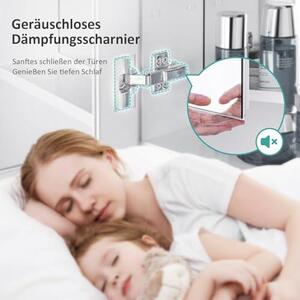 Zrcadlová skříňka do koupelny, koupelnová skříňka se zrcadlem, rozměry 75x65 cm, nástěnná skříňka s výškově nastavitelnou skleněnou policí (bílá, matná)