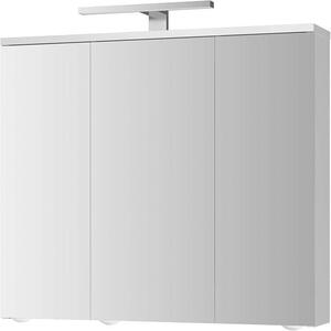 Zrcadlová skříňka Arda s LED osvětlením, šířka 72,2 cm, koupelnová skříňka vyrobená z MDF, včetně zásuvky | Bílá barva