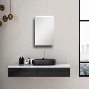 Zrcadlová skříňka Mirage, 40 x 60 cm – koupelnová skříňka se zrcadlem a LED osvětlením – kvalitní hliníková konstrukce – koupelnová skříňka se zrcadlem s neutrálním bílým světlem