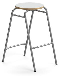 AJ Produkty Barová stolička ALTUS, výška 690 mm, stříbrná/šedá