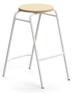 AJ Produkty Barová stolička ALTUS, výška 690 mm, bílá/bříza