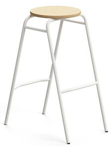 AJ Produkty Barová stolička ALTUS, výška 790 mm, bílá/bříza