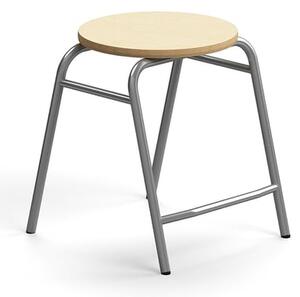 AJ Produkty Stolička ALTUS, výška 440 mm, stříbrná/bříza