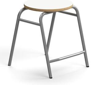AJ Produkty Stolička ALTUS, výška 440 mm, stříbrná/bílá