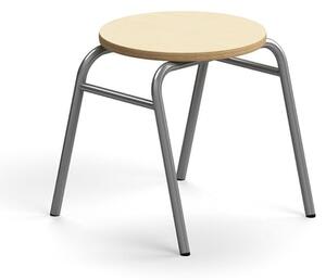 AJ Produkty Stolička ALTUS, výška 380 mm, stříbrná/bříza