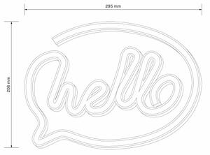 LED Neonová nástěnná dekorace HELLO LED/3W/3xAA USB růžová