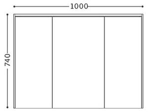 Zrcadlová skříňka KHX s LED osvětlením, šířka 100 cm, koupelnová skříňka vyrobená z MDF, s zásuvkou | Barva: antracit