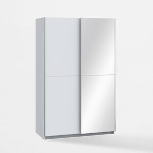 Zrcadlová šatní skříň s posuvnými dveřmi bílá BABETTA