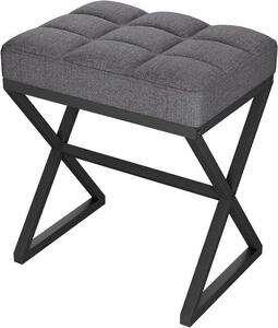 Konferenční stolek – odkládací stolek – taburet – místnost pro líčení – nožky ve tvaru X – 40 x 30 x 46 cm – šedá barva