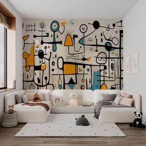 Fototapety Abstraktní umění s geometrickými tvary v secesním stylu, Fototapety moderní, w02029 : uwalls.cz