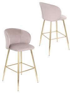 Barová židle Ganta Gold béžová, moderní, glamour