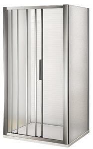 WellMall AFTER COMBI II 80x110x80 C+G Sprchový kout s třídílnými posuvnými dveřmi a pevnou bočnicí 8595703851216