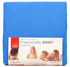 Prostěradlo JERSEY s gumou 80x200 cm MODRÁ 100% bavlna