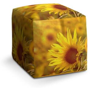 Sablio Taburet Cube Slunečnice 3 - 40x40x40 cm