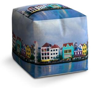 Sablio Taburet Cube Domky u moře - 40x40x40 cm