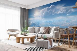 Fototapeta Mraky a modrá obloha s mraky a sluncem, Nebeské fototapety, Populární fototapety, u76148 - Tapeko.co.cz