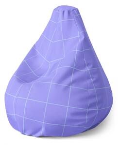 Sablio Sedací vak Pear Čtvercový vzor fialové - 70 x 95 x 15 cm