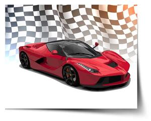 Sablio Plakát Ferrari Závodní vlajka - 60x40 cm