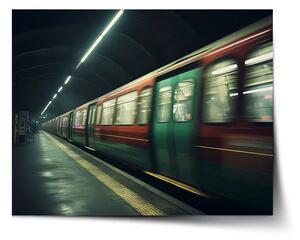 Sablio Plakát Metro v tmavé stanici - 60x40 cm