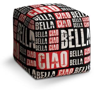 Sablio Taburet Cube La Casa de Papel Professor or Bella Ciao motiv 2 - 40x40x40 cm