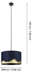 Eglo 39973 - Lustr na lanku CASUARITA 1xE27/40W/230V pr. 38 cm modrá/zlatá