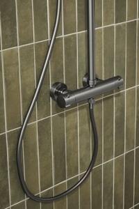 KFA Armatura Moza Gun Metal Grey sprchová sada na stěnu s termostatem s dešťovou sprchou grafitová 5736-920-61