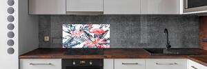 Panel do kuchyně Plameňáci a květiny pksh-83343113