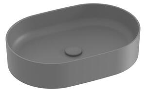 Umyvadlo na desku Ravak Ceramic Slim 55x37 cm antracit bez přepadu XJX03155000