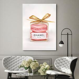 Obraz na plátně Flakon na parfém Chanel a makronky Rozměry: 40 x 60 cm