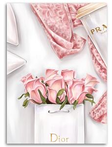 Obraz na plátně Růže v tašce Dior Rozměry: 40 x 60 cm