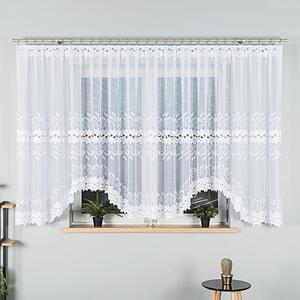 Dekorační krátká vzorovaná záclona na žabky BASTIA 160 bílá 500x160 cm MyBestHome