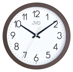 JVD Netikající tiché nástěnné hnědé hodiny JVD HA229.2